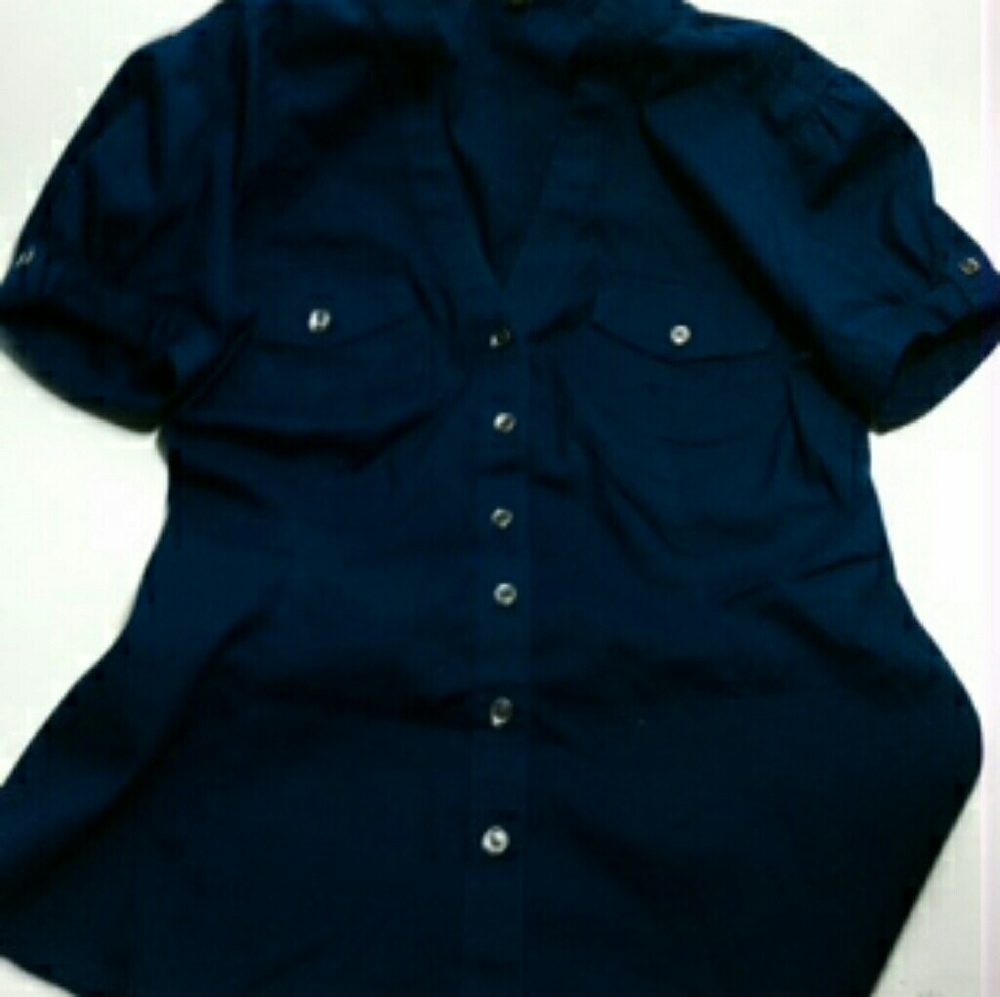 Royal Blue Express Essential stretch Button up